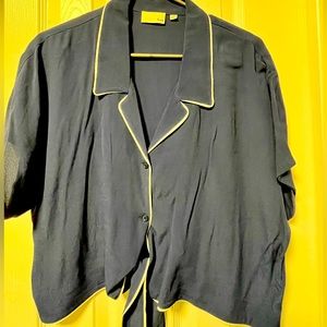 Aritzia | Wilfred Free | Tie-Front Blouse, blue, large